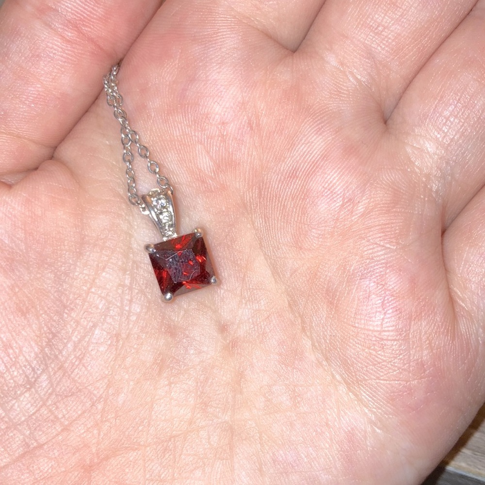 Silver ruby necklace